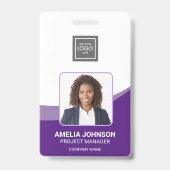 Badge photo d'identité d'employé Simple Moderne (Avant)