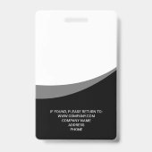 Badge photo d'identité d'employé Simple Moderne (Arrière)