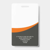 Badge photo d'identité d'employé Simple Moderne (Arrière)