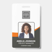 Badge photo d'identité d'employé Simple Moderne (Avant)