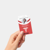 Badge photo d'identité d'infirmière en géométrie r (Manuel / portable)