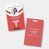 Badge photo d'identité d'infirmière en géométrie r (Avant & arrière)