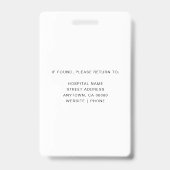 Badge Photo d'identité du personnel médical | Logo de l' (Arrière)