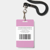 Badge Photo d'identité moderne de infirmière autorisée (Arrière avec lanière)