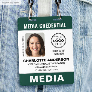 Badge Photo d'identité moderne Média Presse Logo Sécurit