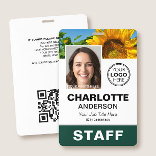 Badge Photo d'identité moderne pour employé d'entreprise
