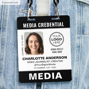 Badge Photo d'identité moderne pour les médias Logo Sécu