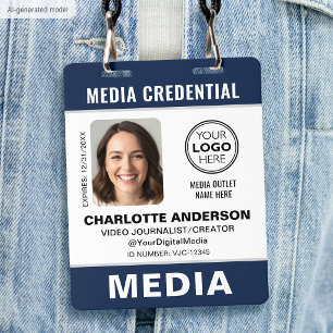 Badge Photo d'identité moderne pour les médias Logo Sécu