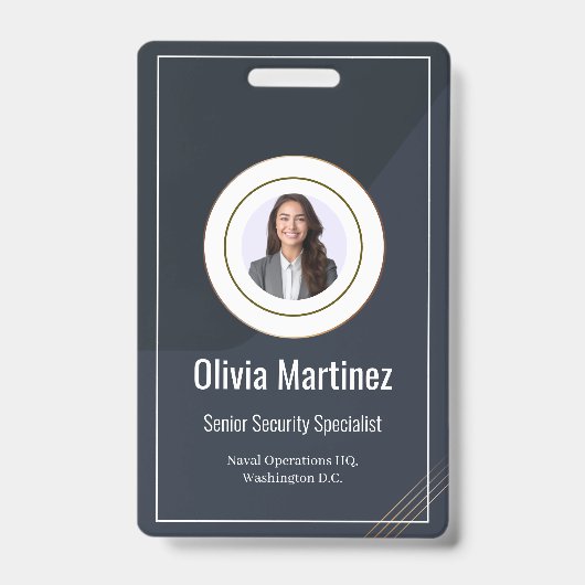 Badge Photo d'identité officielle de l'employé de la Mar (Avant)