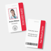 Badge photo d'identité personnalisé pour l'employé (Avant & arrière)