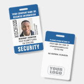 Badge Photo d'identité personnalisée avec nom et code-ba (Avant & arrière)