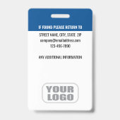 Badge Photo d'identité personnalisée avec nom et code-ba (Arrière)