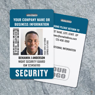 Badge Photo d'identité personnalisée pour agent de sécur