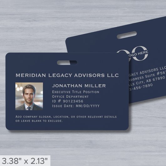 Badge Photo d'identité personnalisée pour l'employé