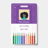 Badge photo d'identité pour professeur d'art au cr (Avant)