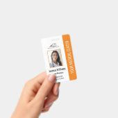 Badge photo d'identité professionnel orange pour l (Manuel / portable)