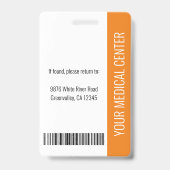 Badge photo d'identité professionnel orange pour l (Arrière)