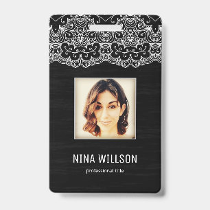 Badge Photo d'identité professionnelle avec dentelle bla