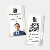 Badge Photo d'identité professionnelle d'architecte mode (Avant & arrière)