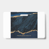 Badge Photo d'identité professionnelle géode agate bleu (Arrière)