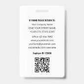 Badge Photo d'identité professionnelle Logo Employé Pers (Arrière)