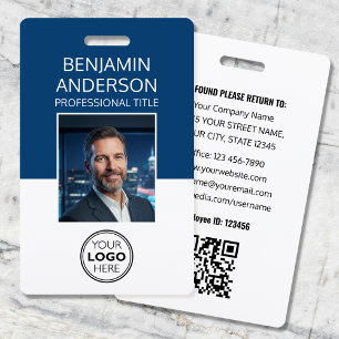 Badge Photo d'identité professionnelle Logo Employé Pers