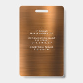 Badge Photo d'identité professionnelle moderne en faux m (Arrière)