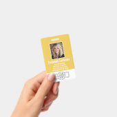 Badge Photo d'identité professionnelle moderne jaune ave (Manuel / portable)