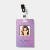 Badge Photo d'identité professionnelle sur bandes (Avant avec clip)
