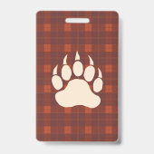 Badge photo d'identité rustique en flanelle et our (Arrière)