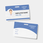 Badge Photo d'insigne personnalisé de l'employé, code-ba (Recto et verso)