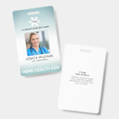 Badge Photo d'occupation modifiable du dégradé vert de l (Avant & arrière)