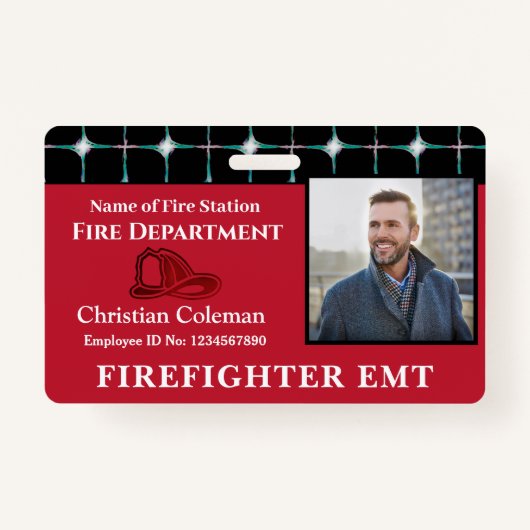 Badge Photo du code de la barre de logo de la carte d'id (Devant)