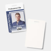 Badge photo du logo - Bleu foncé et blanc (Avant & arrière)