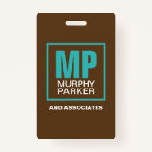 Badge Photo du logo de Earthy Natural Brown Turquoise (Dos)