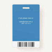 Badge photo du logo de l'employé Médicale (Dos)