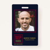 Badge Photo du logo du Monogramme d'or de la marine clas (Devant)