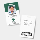 Badge Photo du logo personnalisé de l'employé Médicale (Front & Back)