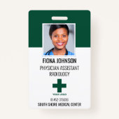 Badge Photo du logo personnalisé de l'employé Médicale (Devant)