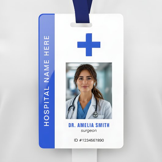 Badge Photo du Médecin Nom Code QR ID