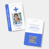 Badge Photo du Médecin Nom Code QR ID (Avant & arrière)