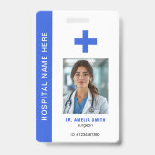 Badge Photo du Médecin Nom Code QR ID (Avant)