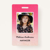 Badge Photo du personnel de la Parties scintillant Ombre (Devant)