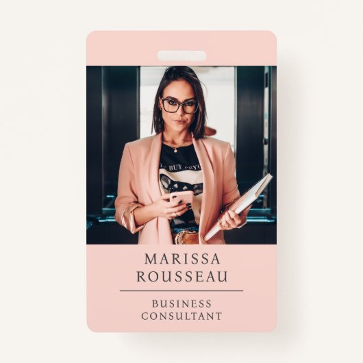 Badge Photo d'un consultant professionnel moderne (Devant)