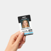 Badge Photo École / Employé - Noir Et Bleu (À main)