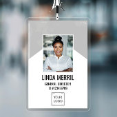Badge Photo Employé Logo Sécurité Gris