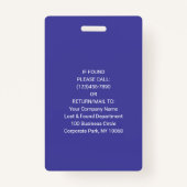 Badge Photo employée ID Code-barres Logo Purple Access P (Dos)