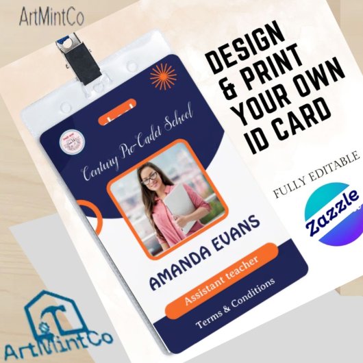 Badge Photo Employee Logo or QR CODE Security