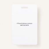 Badge Photo en vert profond et 2 logos ID employé (Dos)