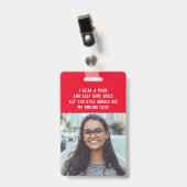 Badge Photo enseignant infirmière rouge nom (Avant avec clip)